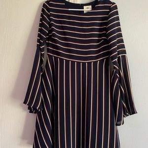 Red white and blue midi dress